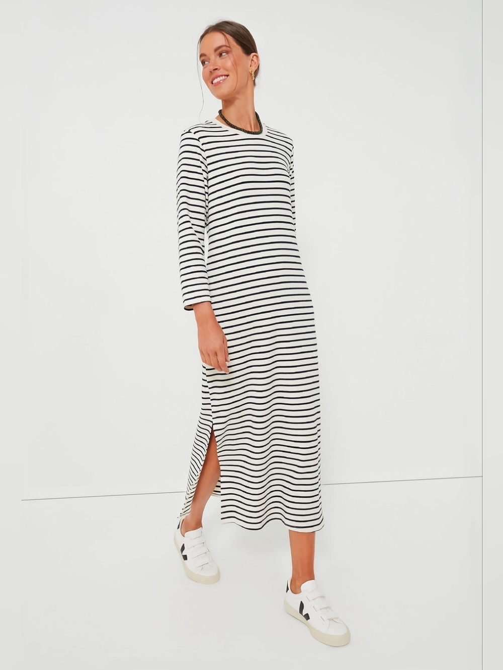 Pomander Place Tuckernuck Navy Stripe Gio Maxi Dress Size XS